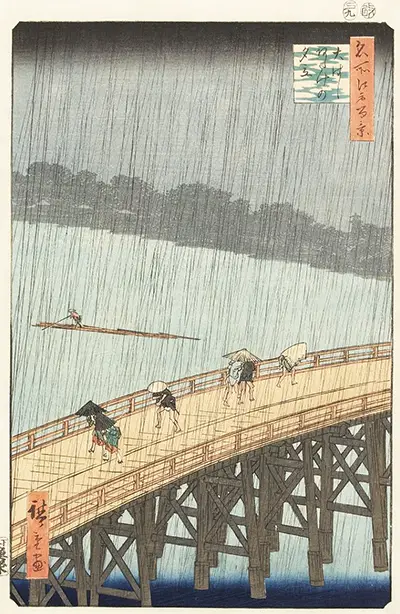 Sudden Shower over Shin-Ōhashi Bridge and Atake Hiroshige